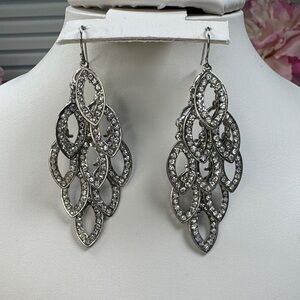 Vintage Elegant Silver Chandelier Earrings